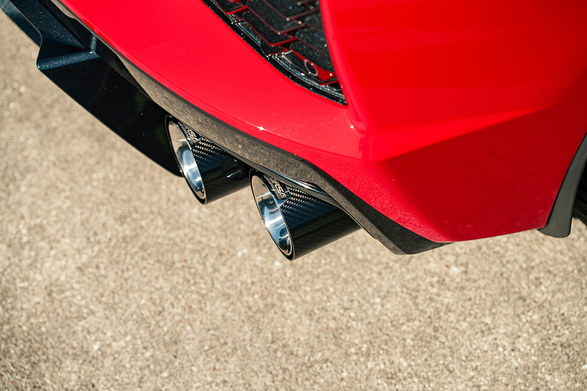 Replacement / Carbon Fiber 4.5 in Quad Tip Kit | 2020-24 Corvette C8 CORSA Systems (21109CF)