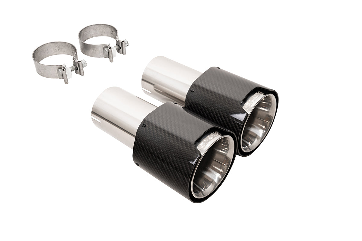 Replacement / 4.5 in Single Carbon Fiber Tip Kit | 2024 Mustang GT, 2015-17 GT CORSA Systems (21258CF)