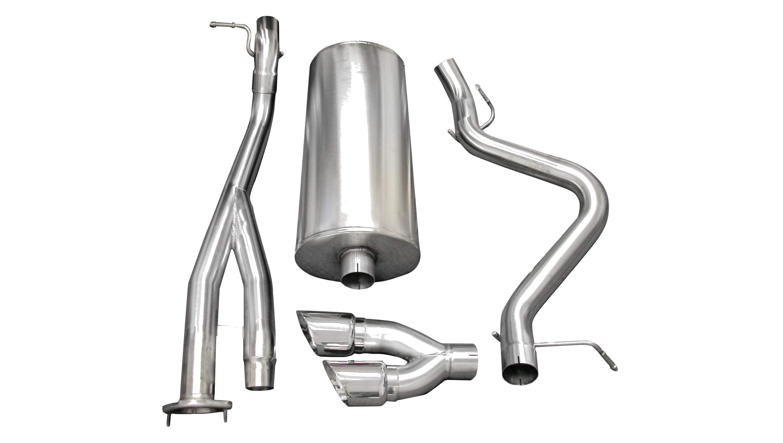 CORSA PERFORMANCE Cat-Back Exhaust Polished / Sport / Single Side - Twin 4.0in 3.0" Single Side Exit Cat-Back Exhaust System with Twin 4.0" Tip (14279) Sport Sound Level
