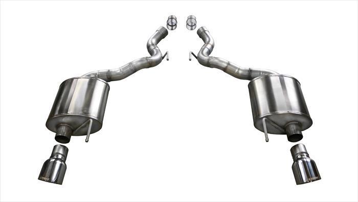 CORSA PERFORMANCE Axle-Back Exhaust Polished / Sport / Dual Rear - Single 4.5in 2015-2017 Ford Mustang GT, Convertible, 5.0L V8, 2.75" Axle-Back Exhaust System with 4.5" Tips (14339) Sport Sound Level