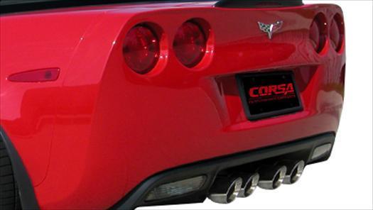 CORSA PERFORMANCE Axle-Back Exhaust 2006-2013 C6 Chevrolet Corvette Z06, ZR1 3.0" Dual Rear Exit Axle Back Exhaust System with Twin 4.0" Tips (14164) Sport Sound Level