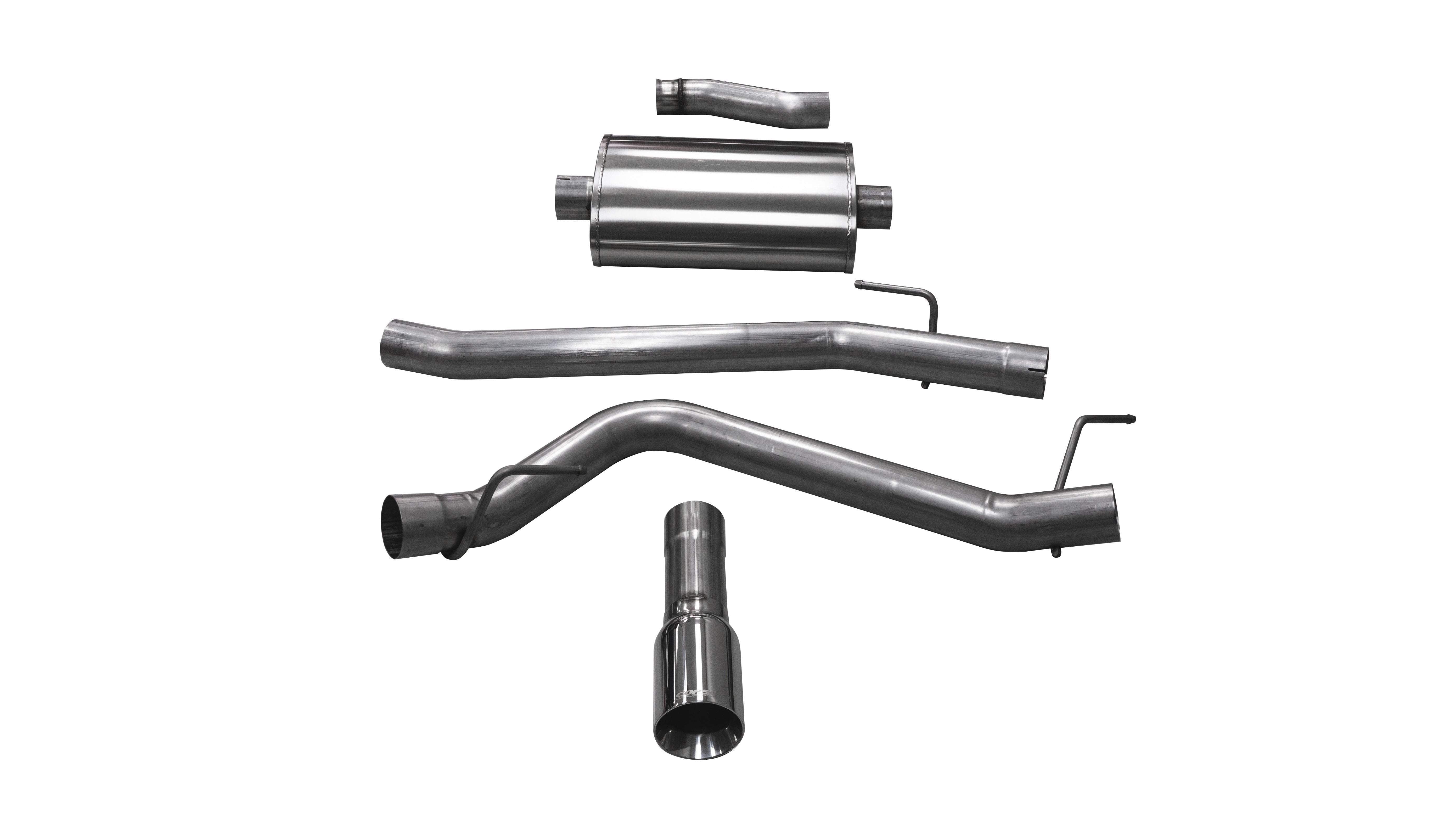 CORSA PERFORMANCE Cat-Back Exhaust Polished / Single Side Single - 4.0in / Sport 2020 Jeep Gladiator JT 3.6L V6, 3.0" Single Side Exit Cat-Back Exhaust System with Single 4.0" Tip (21060 Sport Sound Level)