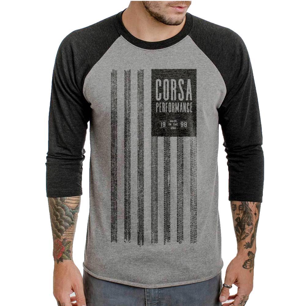 Black and Grey / CORSA Men's 3/4 Sleeve T-Shirt