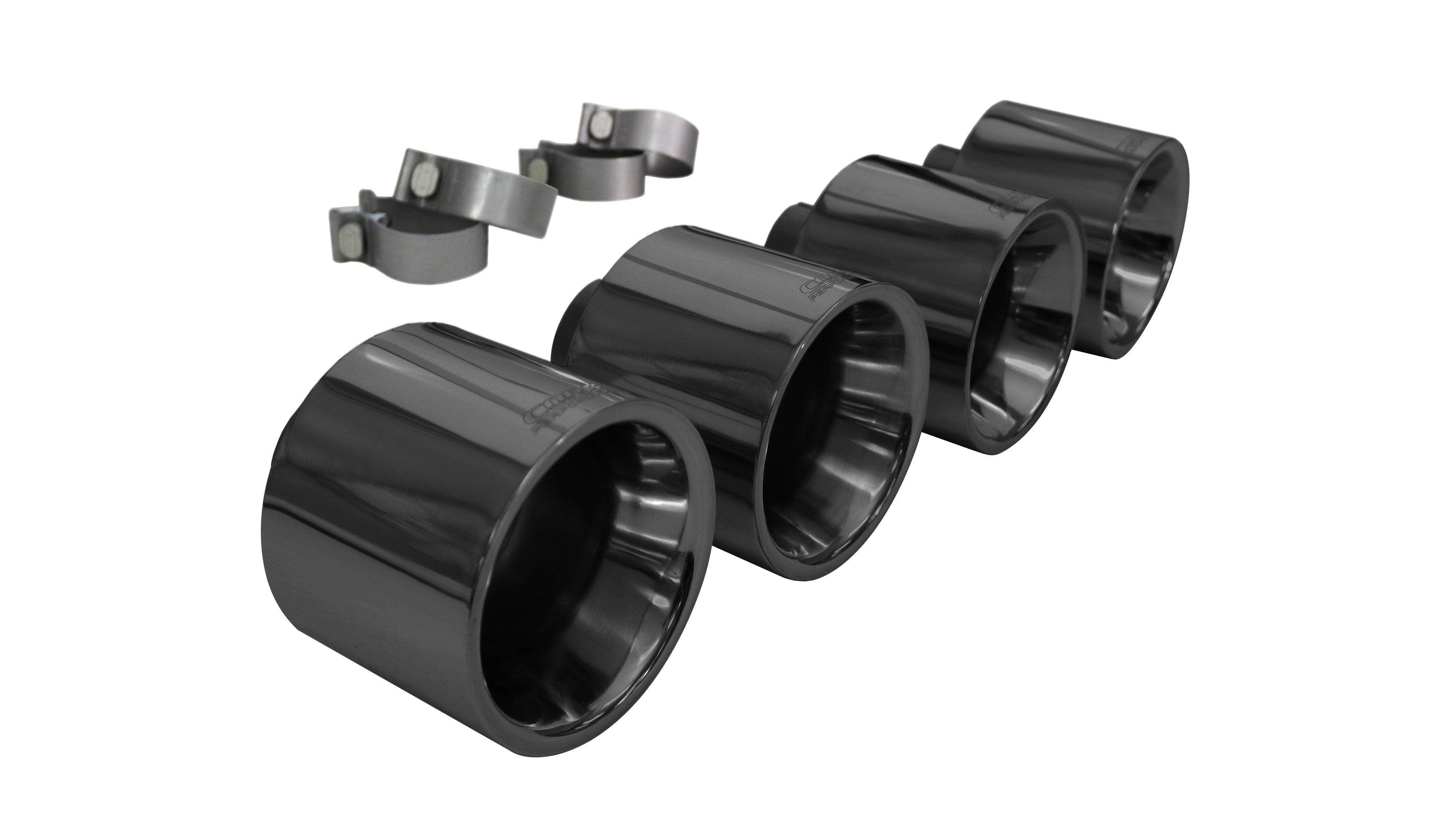 CORSA PERFORMANCE Tip Kit Black 2009-2019 Nissan GT-R, 5.0" Dual Wall Titanium Exhaust Tips (14998) Fits to Stock