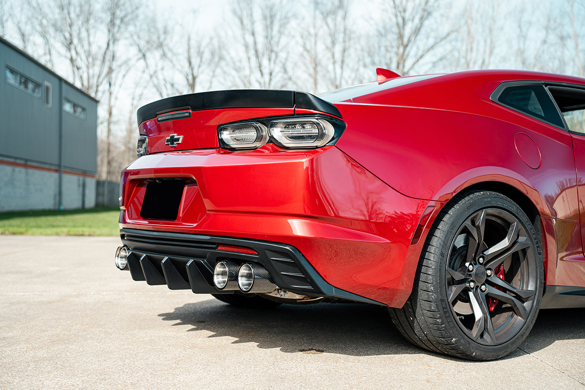 Valved / Axle-Back 4.5 in Carbon Fiber Quad Tips | 2016-2024 Camaro SS ZL1 (21789CF)