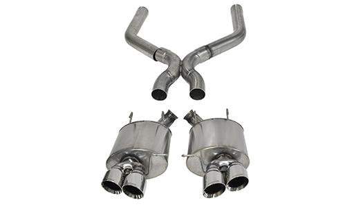 Sport / 3.0 in Axle-Back w X-Pipe 4.0 in Twin Tips | 2013-2014 Ford Mustang GT500 (14323)