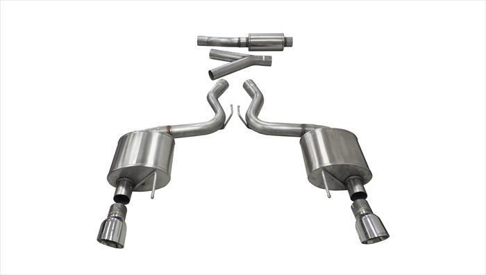 CORSA PERFORMANCE Cat-Back Exhaust Polished / Sport / Dual Rear - Single 4.5in 2015-2019 Ford Mustang EcoBoost, 2.3T, 2.75" Catback Exhaust System with 4.5" Tips (14343) Sport Sound Level
