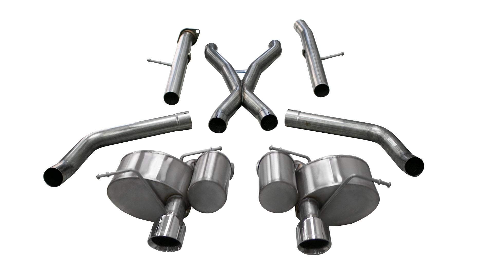 CORSA PERFORMANCE Cat-Back Exhaust Polished / Xtreme / Dual Rear - Single 4.5in 2012-2019 Jeep Grand Cherokee SRT 6.4L V8, 2.75" Dual Rear Exit Cat-Back Exhaust System with Single 4.5" Tips (21058) Xtreme Sound Level