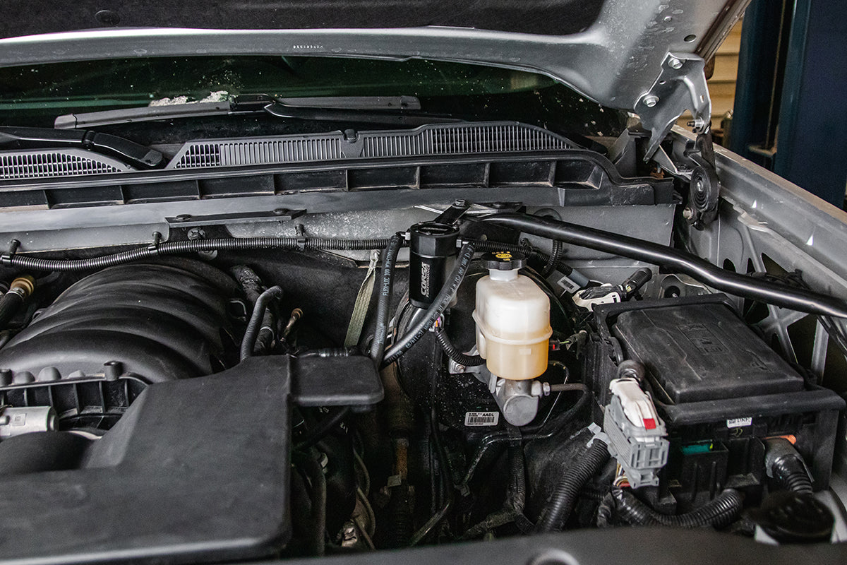 Aluminum Oil Catch Can w/ Bracket | 2014-19c Silverado, Sierra, 2015-20 GM SUV 6.2 & 5.3 (CC0001)